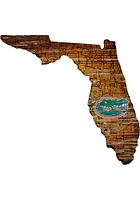Florida Gators Distressed State 24 Inch Sign - Brown