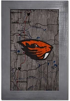 Oregon State Beavers City Map Sign - Orange