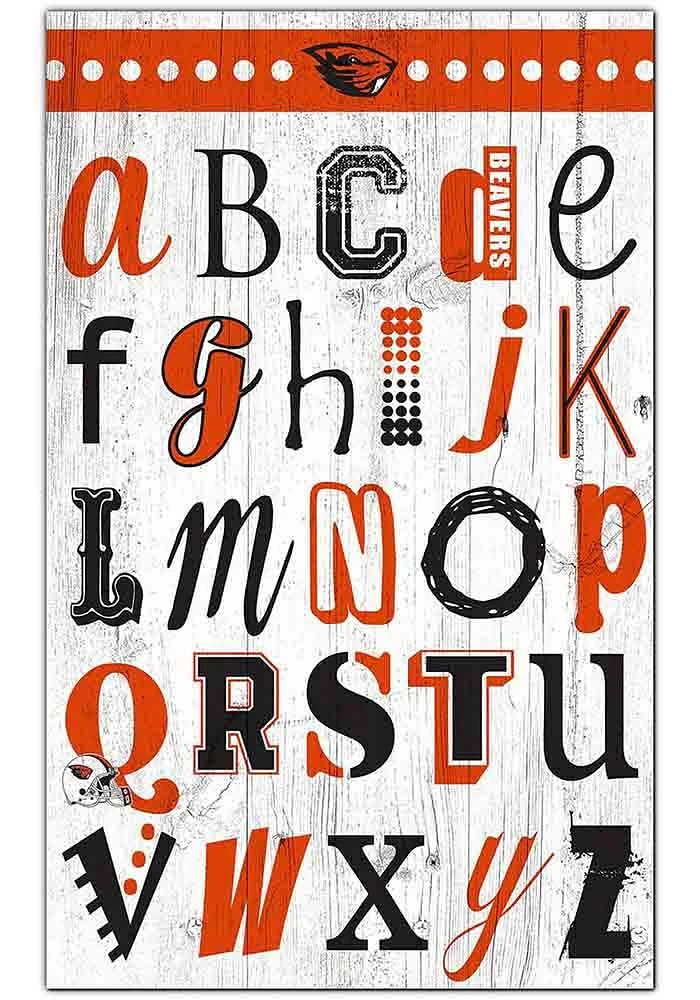 Oregon State Beavers Alphabet Sign - Orange