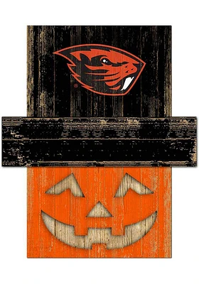 Oregon State Beavers Pumpkin Head Sign - Orange