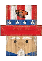Oregon State Beavers Patriotic Head Sign - Orange