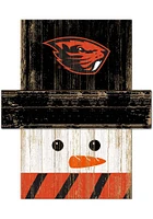 Oregon State Beavers Snowman Head Sign - Orange