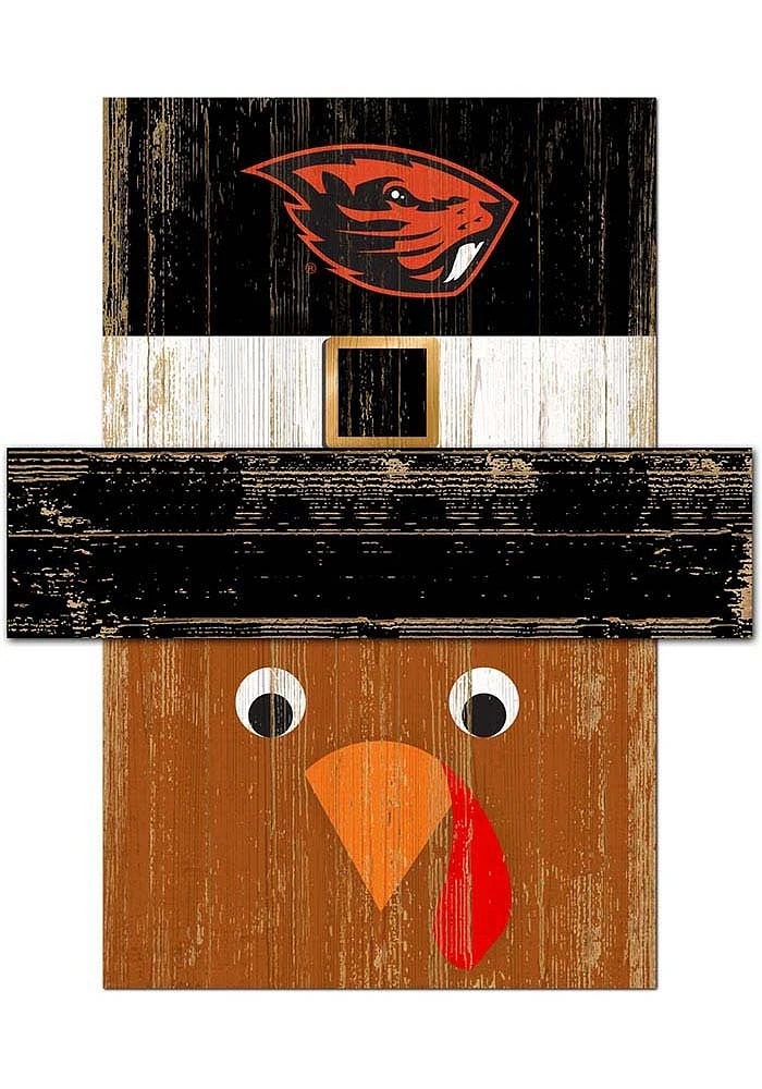 Oregon State Beavers Turkey Head Sign - Orange