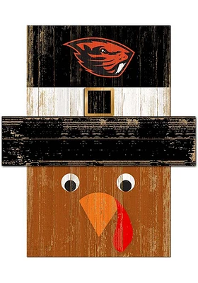 Oregon State Beavers Turkey Head Sign - Orange