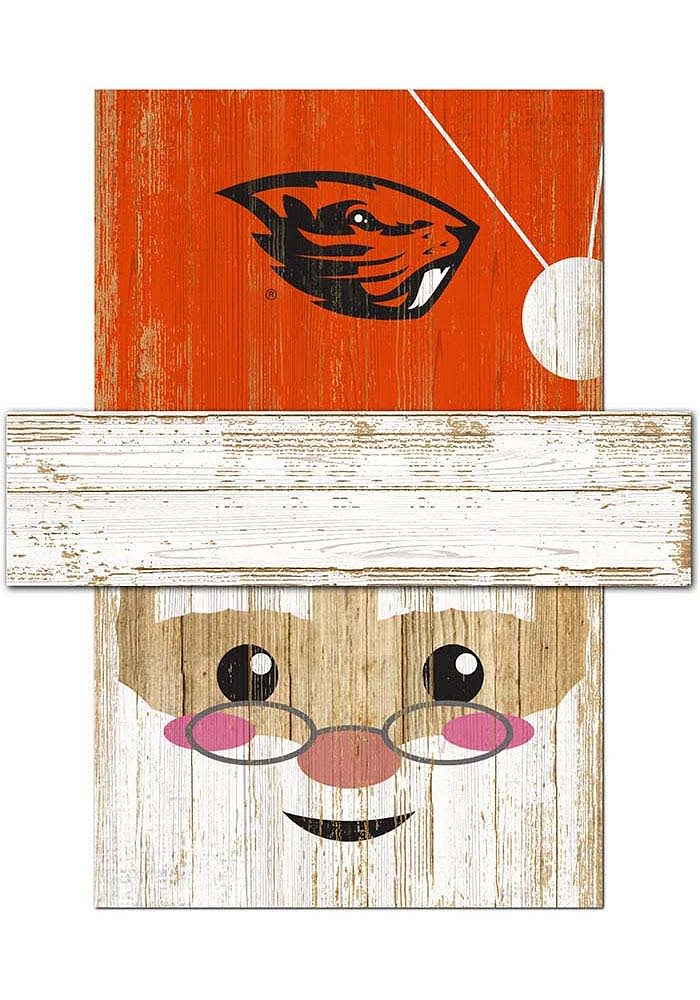 Oregon State Beavers Santa Head Sign - Orange
