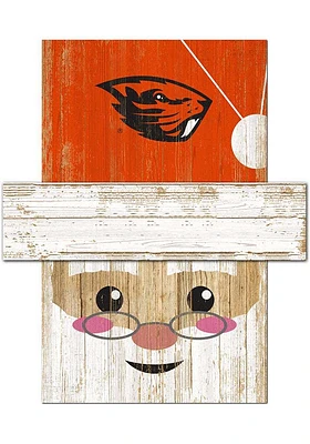Oregon State Beavers Santa Head Sign - Orange