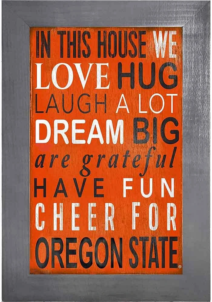 Oregon State Beavers In This House Picture Frame - Orange