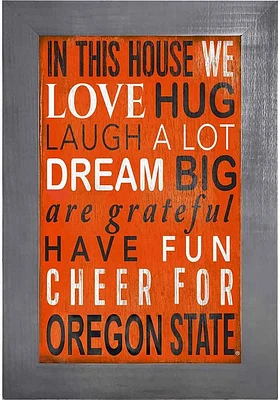 Oregon State Beavers In This House Picture Frame - Orange