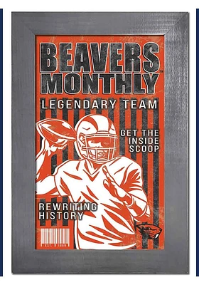 Oregon State Beavers 11x19 Framed Monthly Sign - Orange