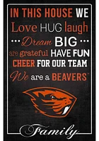 Oregon State Beavers In This House 17x26 Sign - Orange