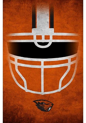 Oregon State Beavers Ghost Helmet 17x26 Sign - Orange