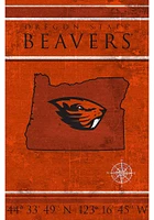 Oregon State Beavers Coordinates 17x26 Sign - Orange