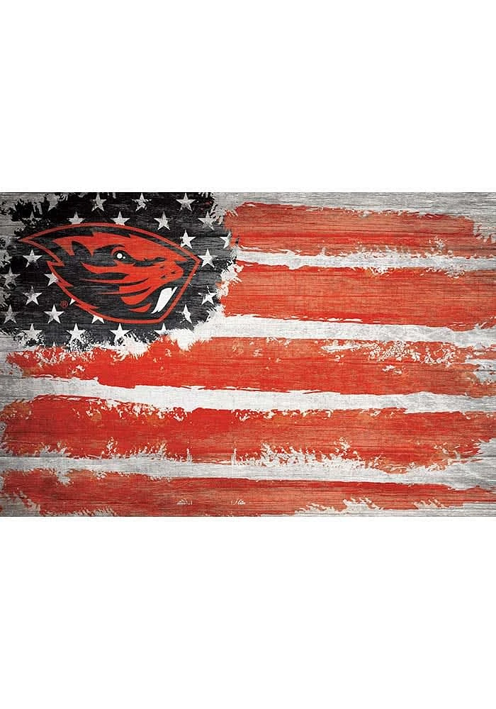 Oregon State Beavers Flag 17x26 Sign - Orange