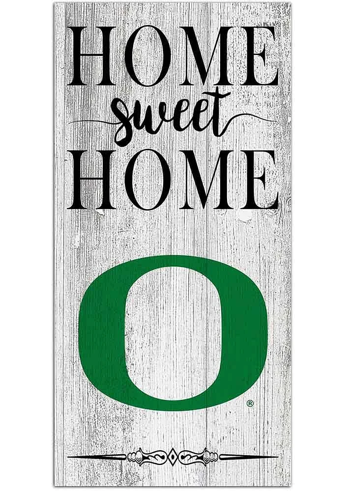 Oregon Ducks Home Sweet Home Whitewashed Sign - Green