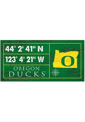 Oregon Ducks Horizontal Coordinate Sign - Green