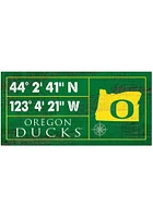 Oregon Ducks Horizontal Coordinate Sign - Green