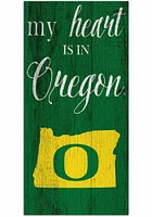 Oregon Ducks My Heart State Sign - Green