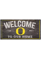 Oregon Ducks Welcome Distressed Sign - Green