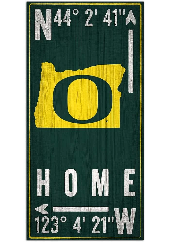 Oregon Ducks Coordinate Sign - Green