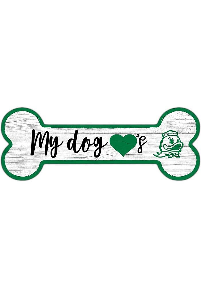 Oregon Ducks Dog Bone 6x12 Sign - Green