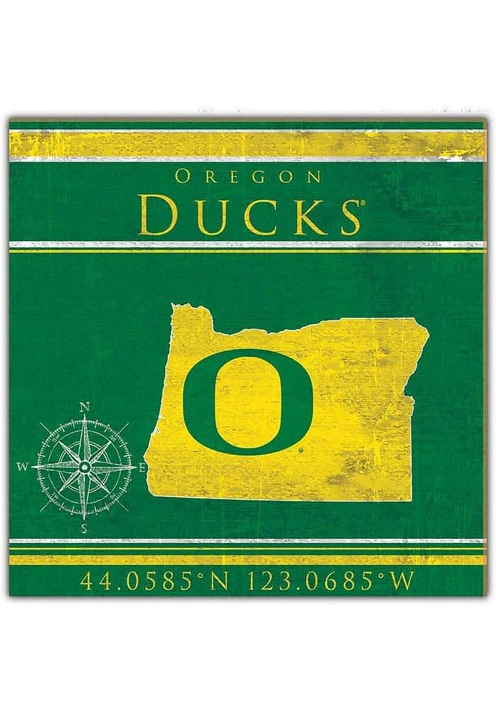 Oregon Ducks Coordinates Sign - Green