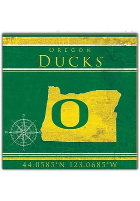 Oregon Ducks Coordinates Sign - Green