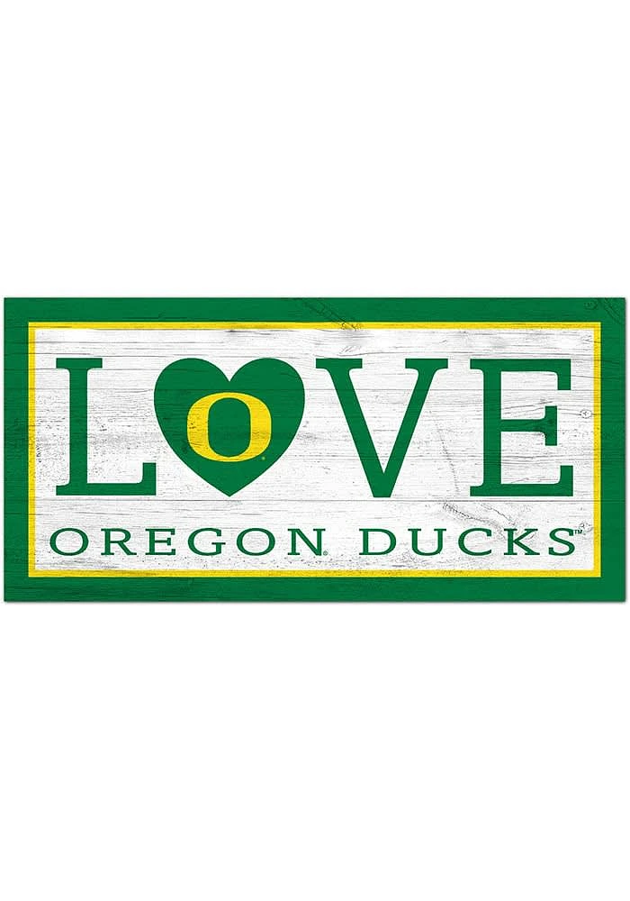 Oregon Ducks Love 6x12 Sign - Green