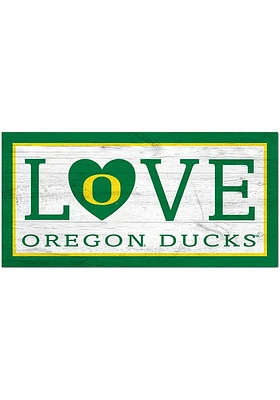 Oregon Ducks Love 6x12 Sign - Green