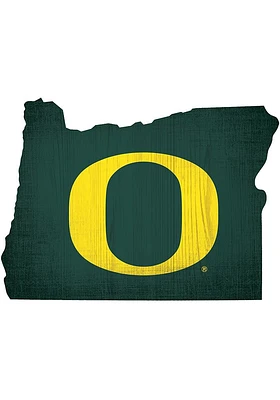 Oregon Ducks State Cutout Sign - Green