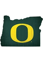 Oregon Ducks State Cutout Sign - Green