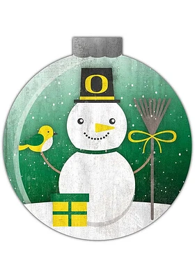 Oregon Ducks Snowglobe 12 Inch Sign - Green