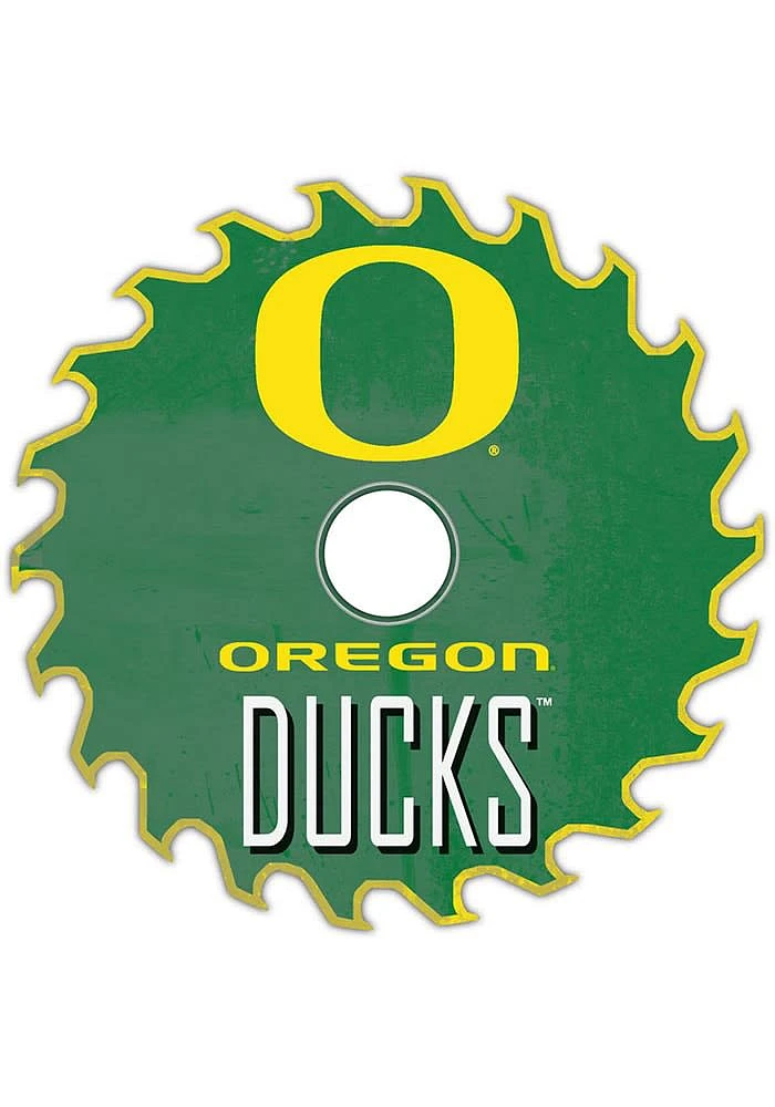 Oregon Ducks Rust Circular Saw Sign - Green