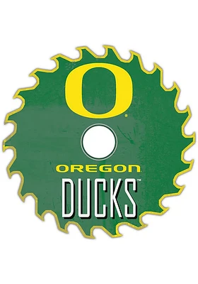 Oregon Ducks Rust Circular Saw Sign - Green