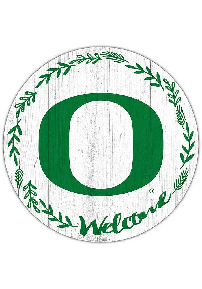 Oregon Ducks Welcome Circle Sign - Green