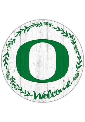 Oregon Ducks Welcome Circle Sign - Green
