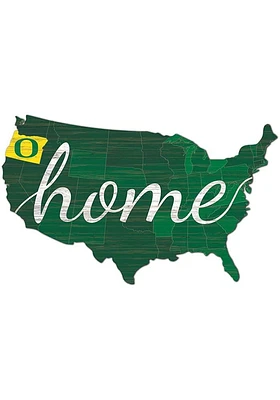 Oregon Ducks USA Shape Cutout Sign - Green