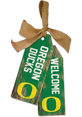 Oregon Ducks Team Tags Sign - Green