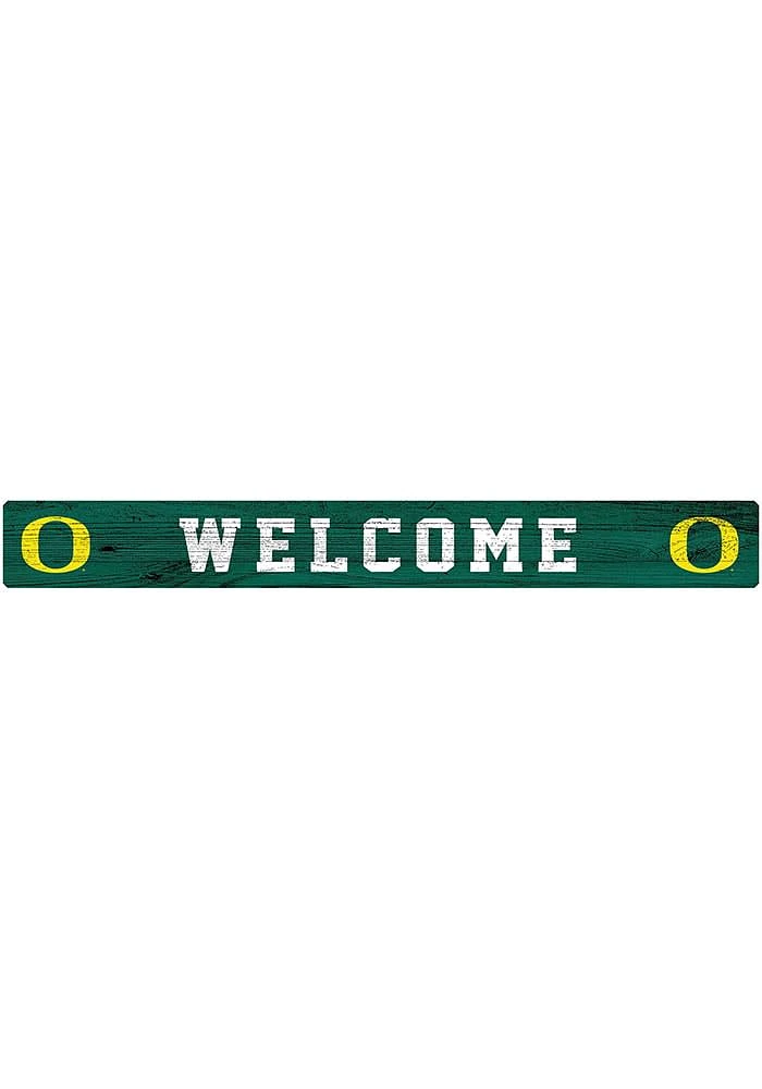 Oregon Ducks Welcome Strip Sign - Green
