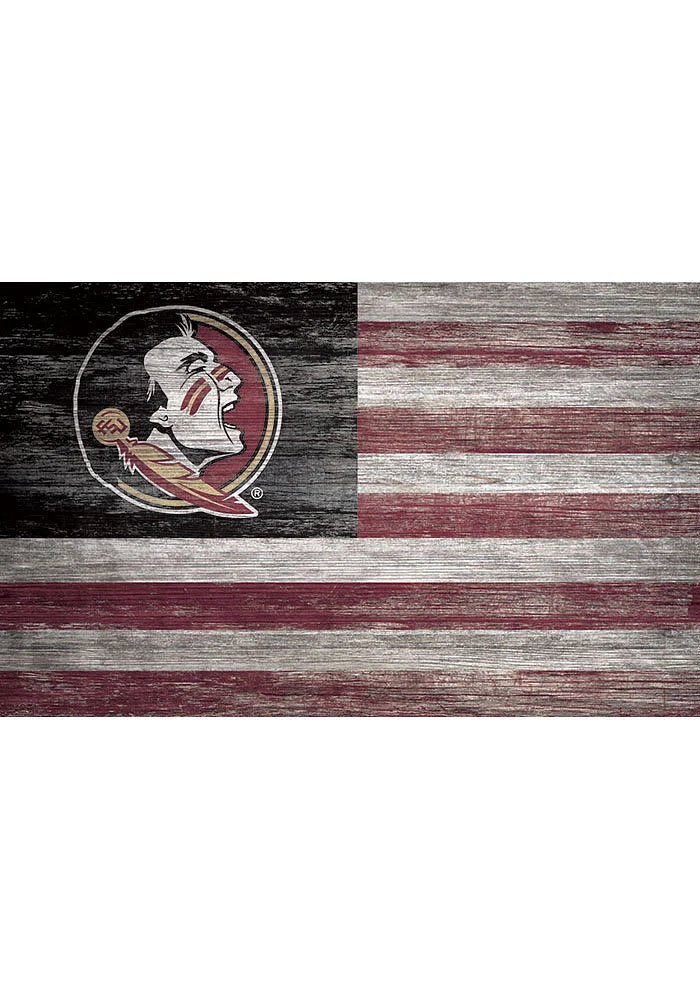 Florida State Seminoles Distressed Flag 11x19 Sign - Black