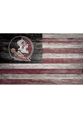 Florida State Seminoles Distressed Flag 11x19 Sign - Black
