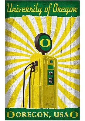Oregon Ducks Retro Pump Location Sign - Green