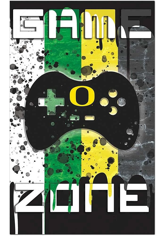 Oregon Ducks Grunge Game Zone Sign - Green