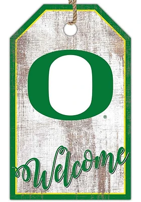 Oregon Ducks Welcome Team Tag Sign - Green