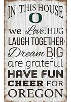 Oregon Ducks In This House 11x19 Sign - Green