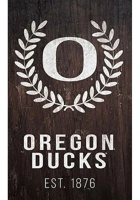 Oregon Ducks Laurel Wreath Sign - Green
