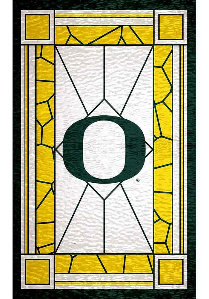 Oregon Ducks Stained Glass Sign - Green