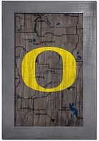 Oregon Ducks City Map Sign - Green