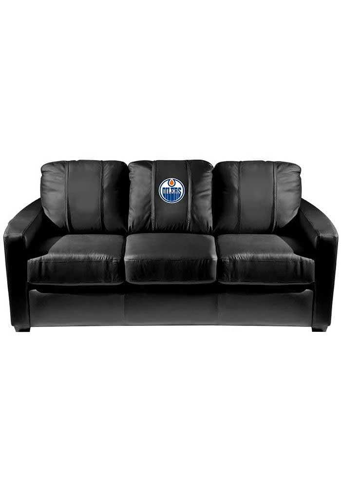Edmonton Oilers Faux Leather Sofa - Black