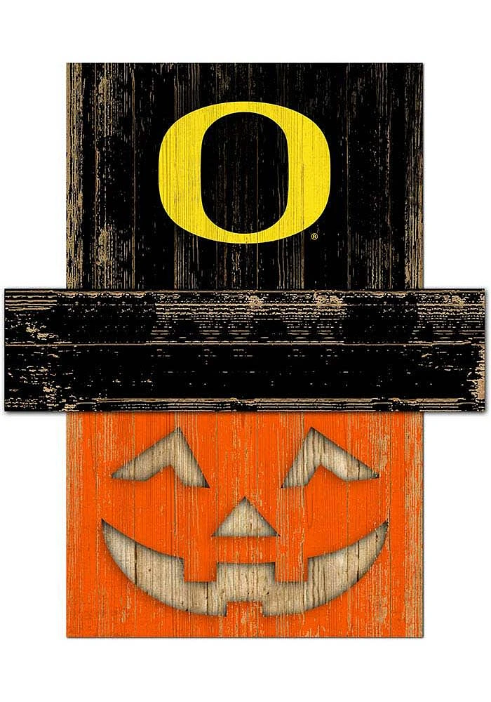 Oregon Ducks Pumpkin Head Sign - Green