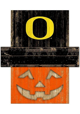 Oregon Ducks Pumpkin Head Sign - Green